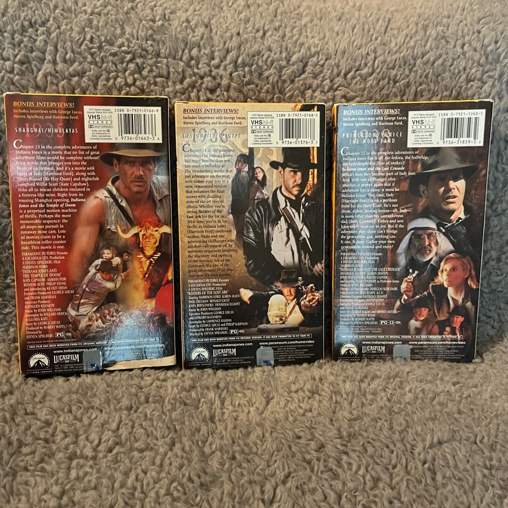 Indiana Jones Trilogy VHS Box Set- Collectable- RARE - Picture 6 of 6